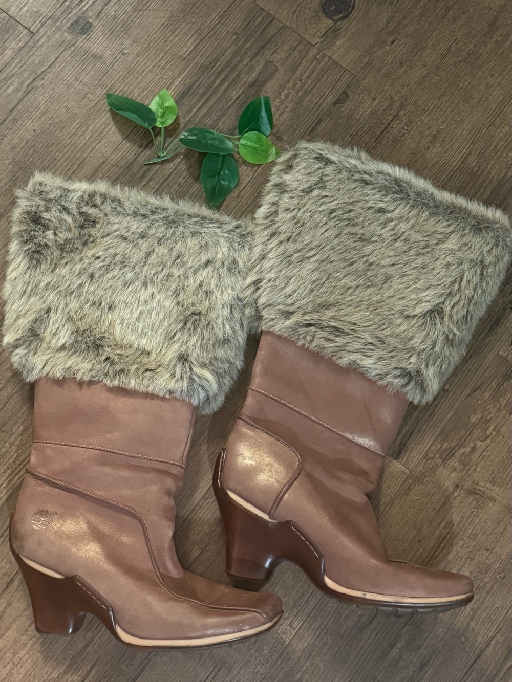 Timberland Genuine Leather Brown Mid-Calf Boots